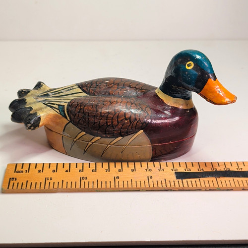 Duck paper mache painted - duck,