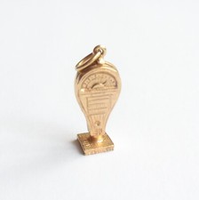 Parking Meter Pendant Charm Gold 9 Carat Vintage With Car