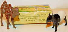 Old BRITAINS Lead, 1950s Zoo Series, Baby Camel & Tapir, 2 Piece Boxed Set #9006