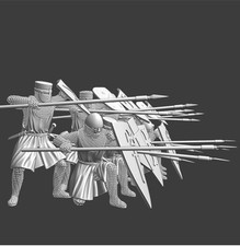 28mm Medieval Crusaders - Shield Wall Formation tabletop gaming miniatures