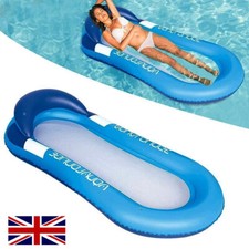 Inflatable Lilo Lounger Chair Floating Row Beach Swimming Pool Aid Air Mat Bed