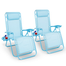 KEPLIN Set of 2 XXL Premium Heavy Duty Textoline Zero Gravity Chairs Basic