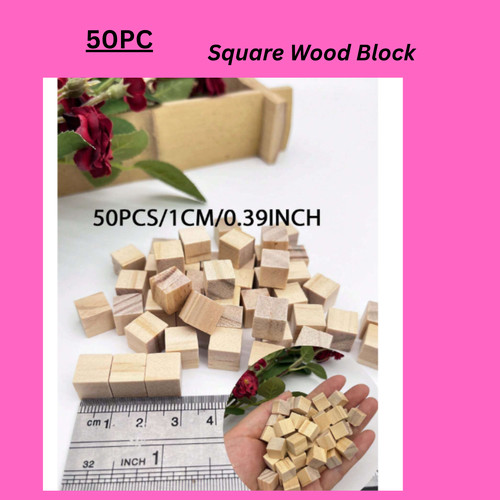Square wood block - square, unfinished