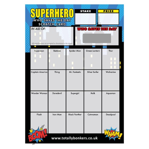 Superhero fundraising scratch - fundraising,