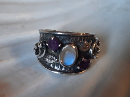 Silver moonstone amethyst - moonstone, +