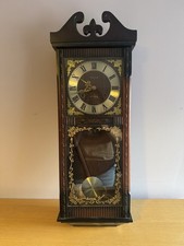 Acctim 31 Day Wind-Up Pendulum Wall Clock 1970s Vintage