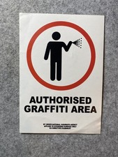 Original Banksy sticker - Authorised Graffiti Area