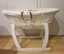 Wicker Moses Basket with White