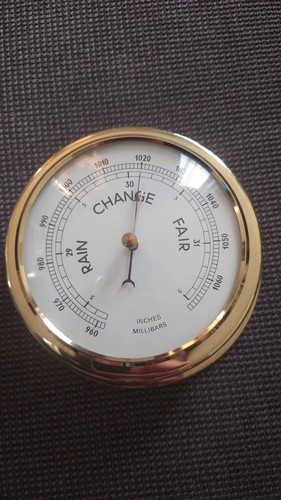 Vintage brass barometer - brass,