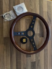 Momo Indy Wooden Steering Wheel With Matt Black Center New