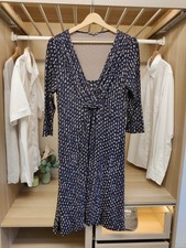 JIGSAW LARGE BLACK/TAN DRESS T-SHIRT 3/4 SLEEVE JERSEY CASUAL SKATER WOMENS