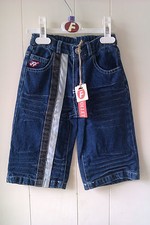 Lovely Cotton Jeans with Stripes from Feu Follet, Age 2-3, 3-4 or 7-8Yrs - BNWT!