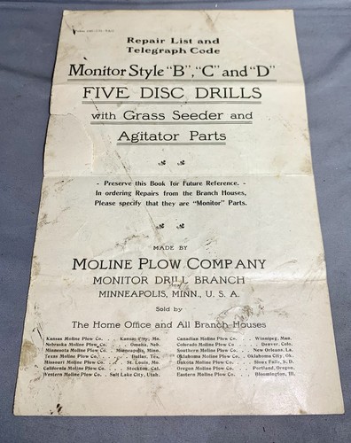 Moline plow company - plow, monitor