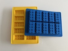 2 x Official LEGO-branded silicone ice cube tray mould LEGO bricks