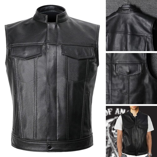 Men faux leather - faux, sleeveless