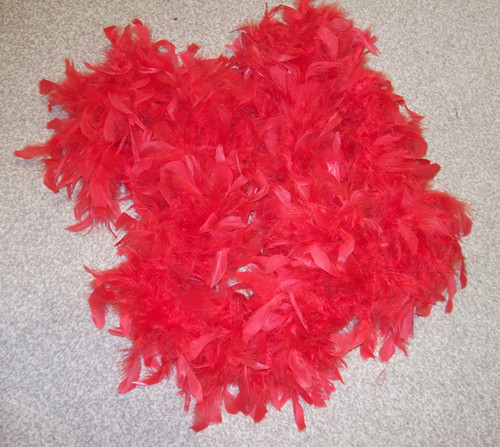 Red feather boa - boa, cms