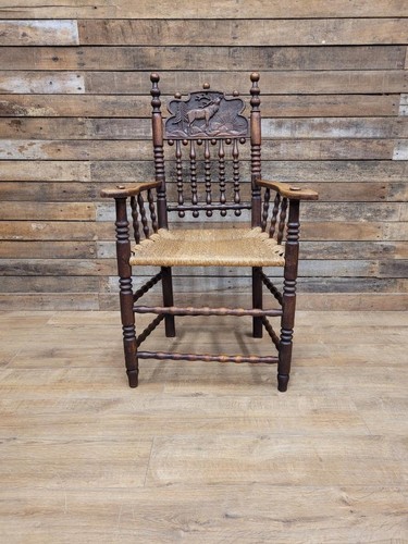 Antique oak armchair victorian - oak,