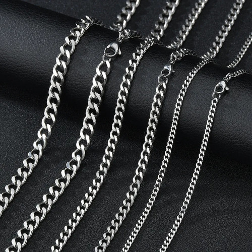 925 stainless steel necklace - steel,