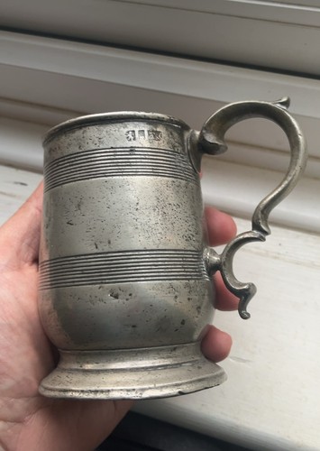 Antique english pewter tankard - antique,