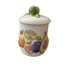 Rayware Country Kitchen 3D Coloured Fruit Storage Jar 6.5” Hand Painted Vintage