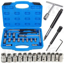 17pc Universal Diesel Injector Seat Cutter Cleaner Tool Carbon Remover Set kit