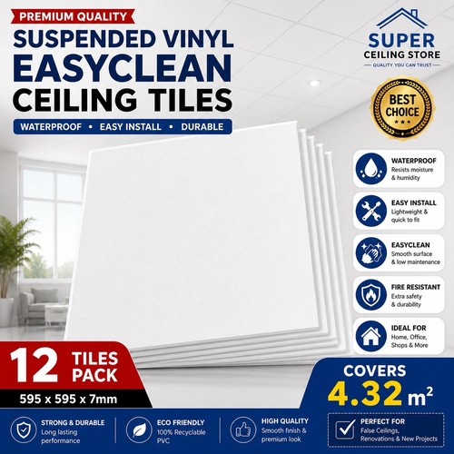 Suspended vinyl ceiling tiles - suspended,