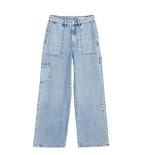 Women's  ex M&S High-Waisted Wide-Leg Utility Carpenter  Jeans – Light Wash