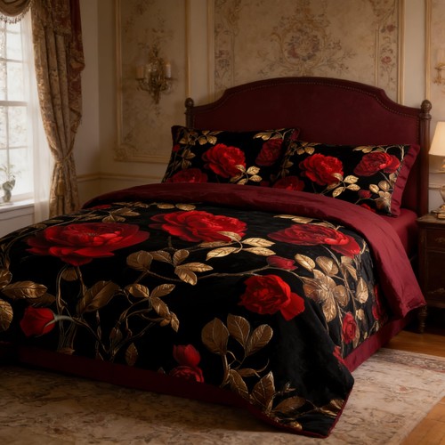 Black red roses - black,