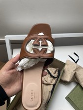 Gucci Brown Flat Sandals Size