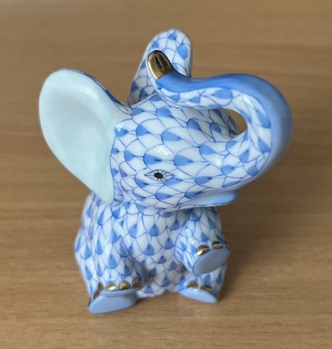 Herend baby elephant blue - herend, in