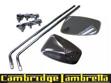 Two Chrome Mirrors with Stems and Clamps Lambretta Vespa MOD