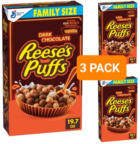 Pack reeses puffs dark - 3, pack!