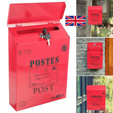 Post Box Large Letter Mail box Steel Lockable-Outdoor Wall Mounted With 2 Keys U