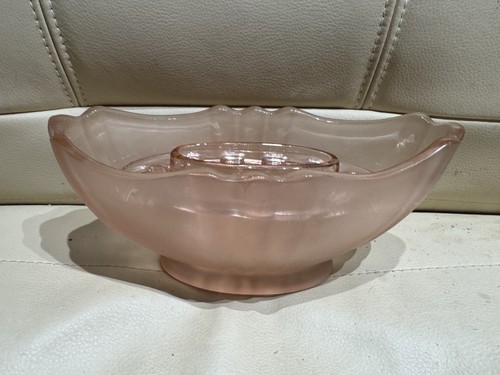 Art deco frosted pink - pink, glass