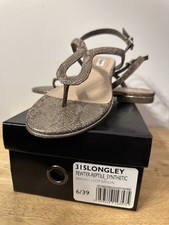 Dune London Pewter Bronze Flat Scrappy Sandals UK6/39
