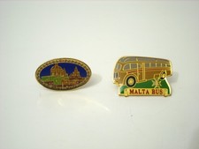 Malta Bus Badge Pin & Mdina Malta Badge Pin