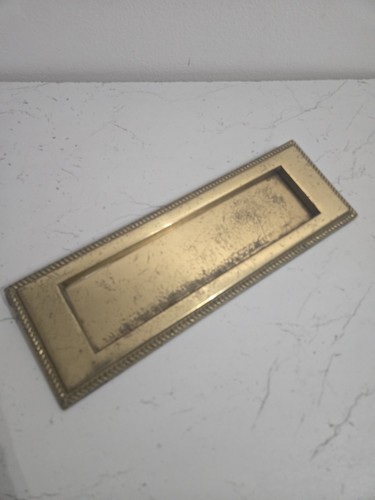 Vintage brass letter - box, plate