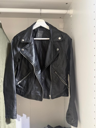 Ladies black faux leather - faux,