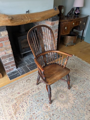 Antique windsor armchair high - antique,