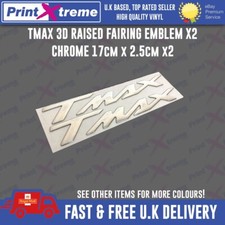 TMAX SIDE Fairing Badge EMBLEM Sticker raised 3D PLASTIC GEL LOGO 500 560 SILVER