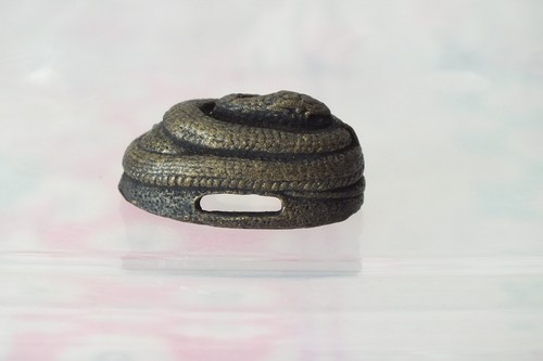 Small brass snake netsuke - small,