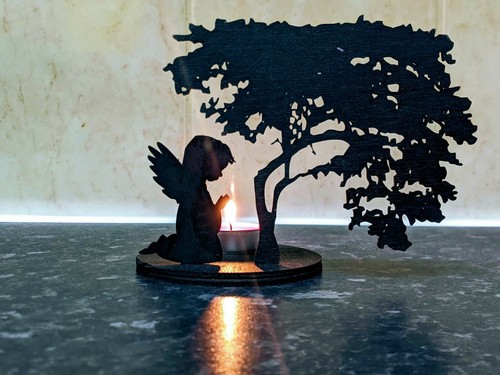 Wooden decorative tea light - wooden,