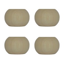 Set of 4 Wooden Pine Wood Plain Bun Furniture Feet 83MM Ø x 56mm high A4PB