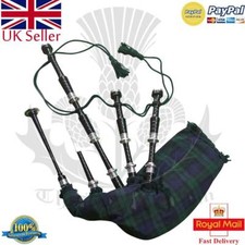 Scottish Full Size Great Professional Black Bagpipe Rosewood Silver Mounts