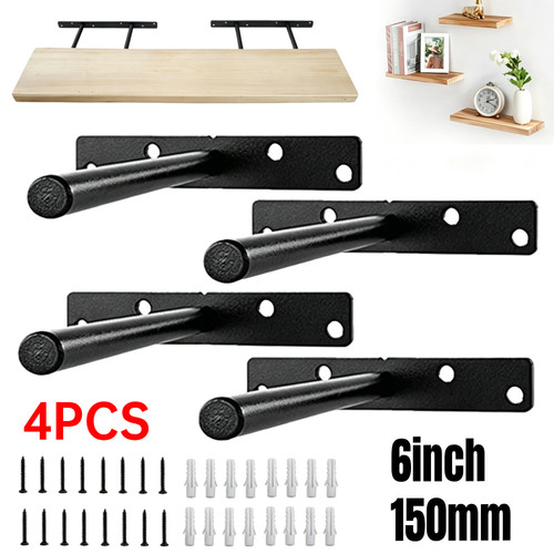 Pcs floating shelf brackets - 4,