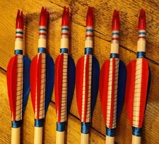 A set of six handmade wooden