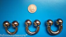 HORSESHOE RING MONSTER BALLS HEAVY GAUGE 3MM - 11MM PRINCE ALBERT NIPPLE,PA,UK!