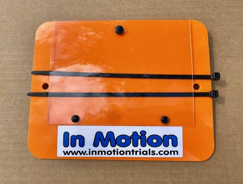 Trials orange number plate - trials,