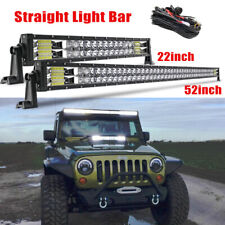 Straight 22/52inch Foof LED Light Bar Spot Flood Fit 2007-2018 Jeep Wrangler JK