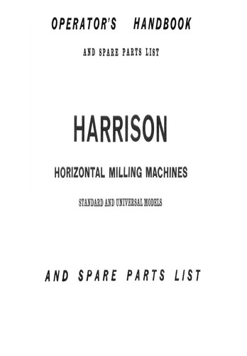 Harrison horizontal milling - harrison,